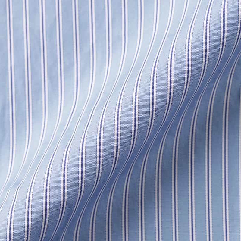 BARNEYS NEW YORK ストライプ柄オーバーフィットカジュアルシャツ（THOMAS MASON社製コットン使用） BLUE
