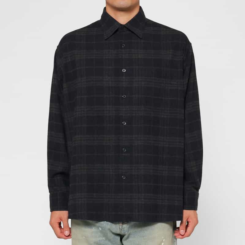 BARNEYS NEW YORK チェック柄カジュアルシャツ NAVY