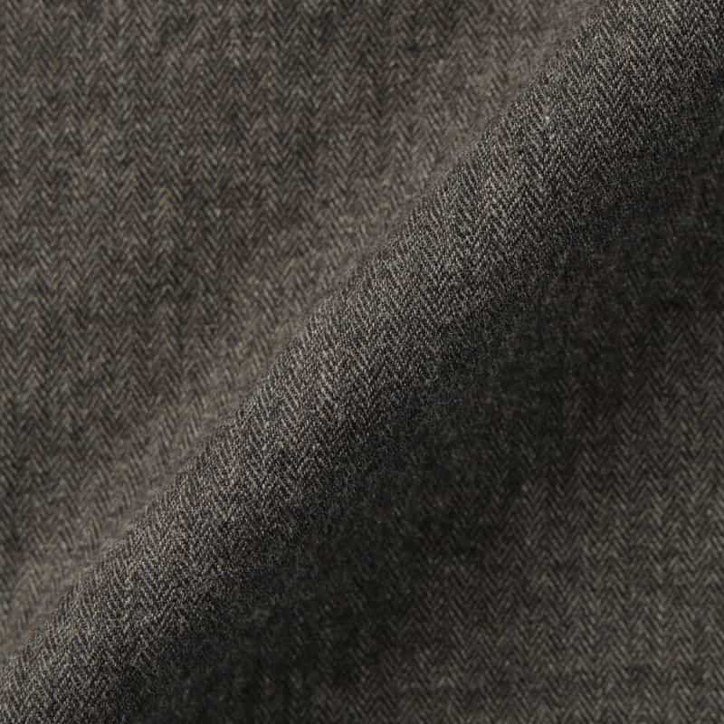 BARNEYS NEW YORK ヘリンボーン柄コットンカジュアルシャツ GRAY