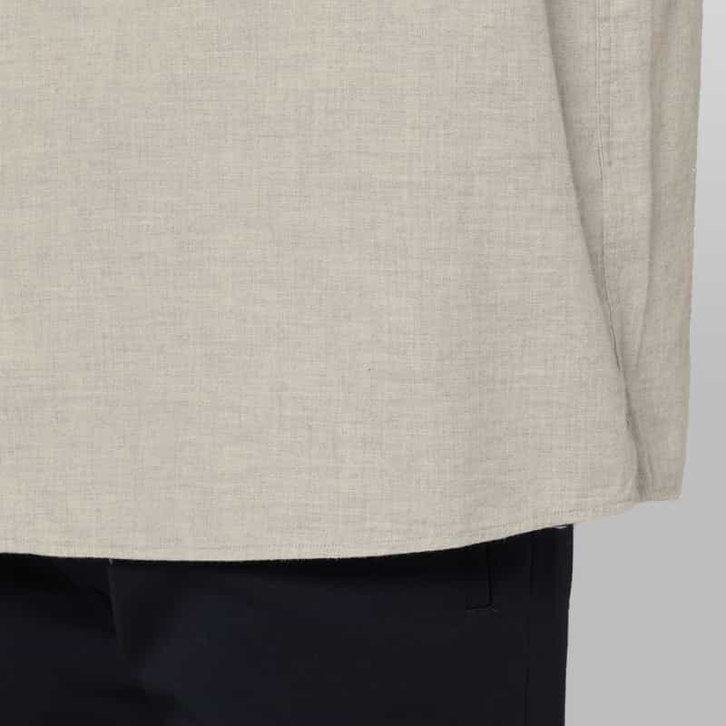 BARNEYS NEW YORK ヘリンボーン柄コットンカジュアルシャツ LIGHT GRAY