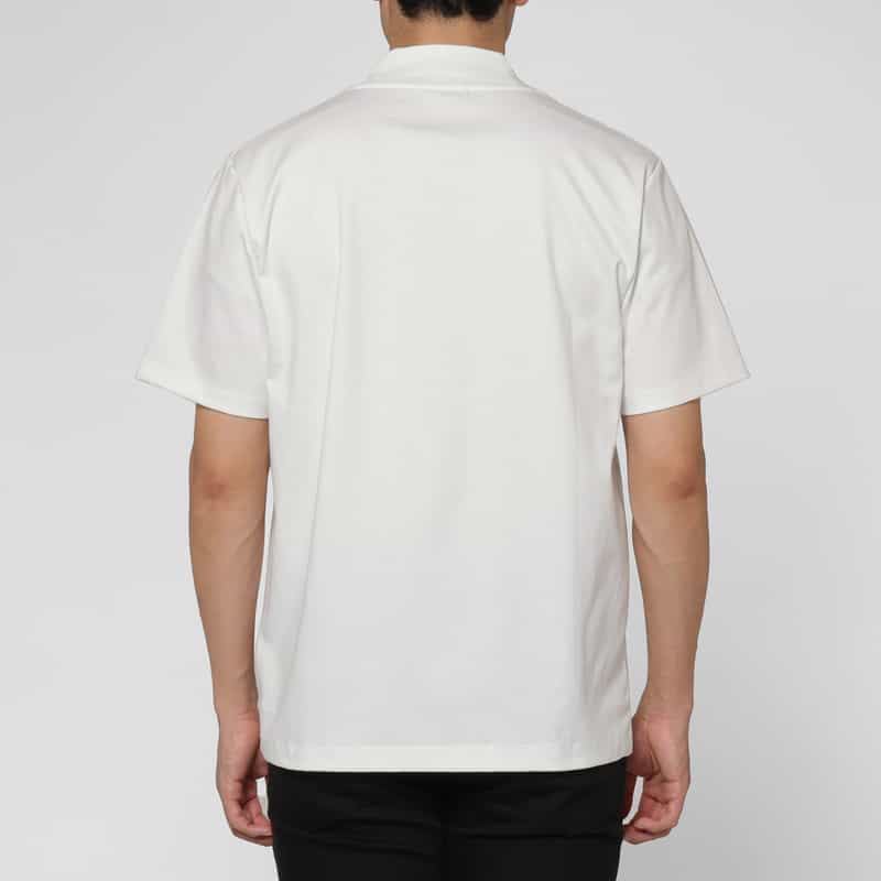 BARNEYS NEW YORK モックネックコットンTシャツ WHITE