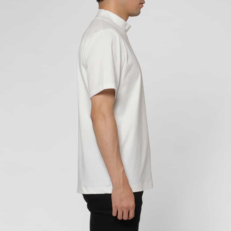 BARNEYS NEW YORK モックネックコットンTシャツ WHITE