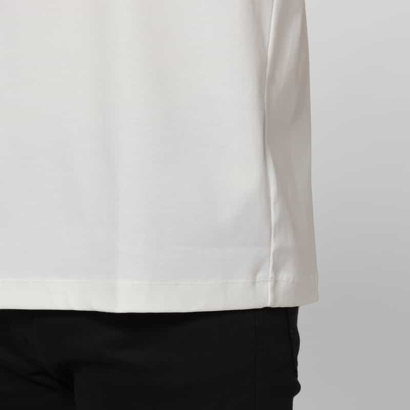 BARNEYS NEW YORK モックネックコットンTシャツ WHITE