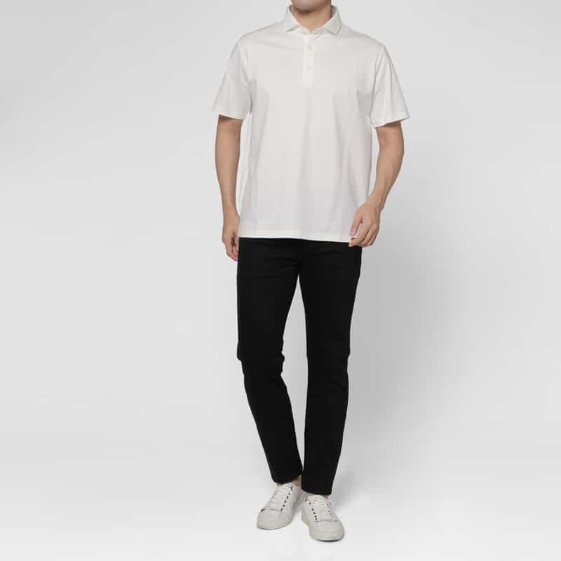 BARNEYS NEW YORK コットンポロシャツ WHITE