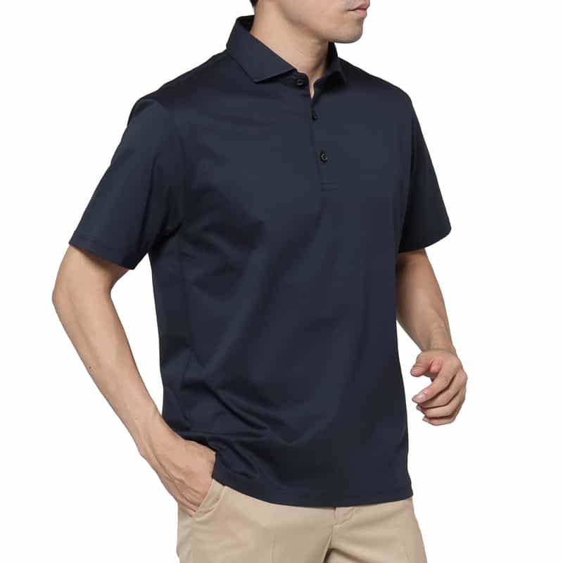 BARNEYS NEW YORK コットンポロシャツ NAVY