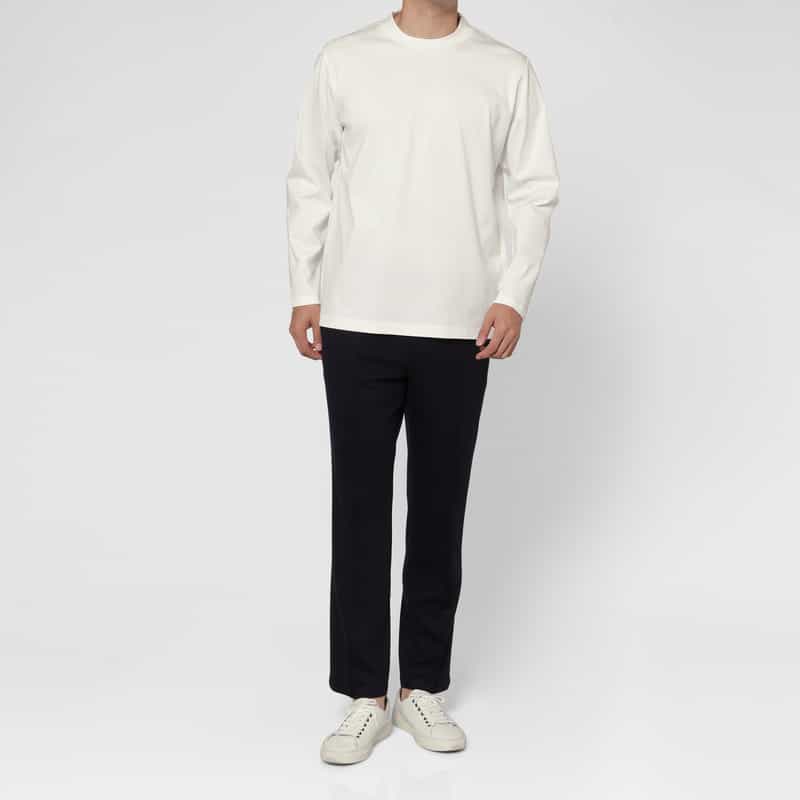 BARNEYS NEW YORK ロングスリーブクルーネックTシャツ WHITE