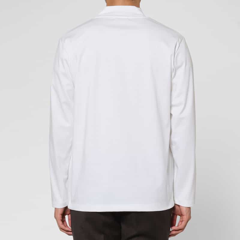 BARNEYS NEW YORK ロングスリーブモックネックTシャツ WHITE