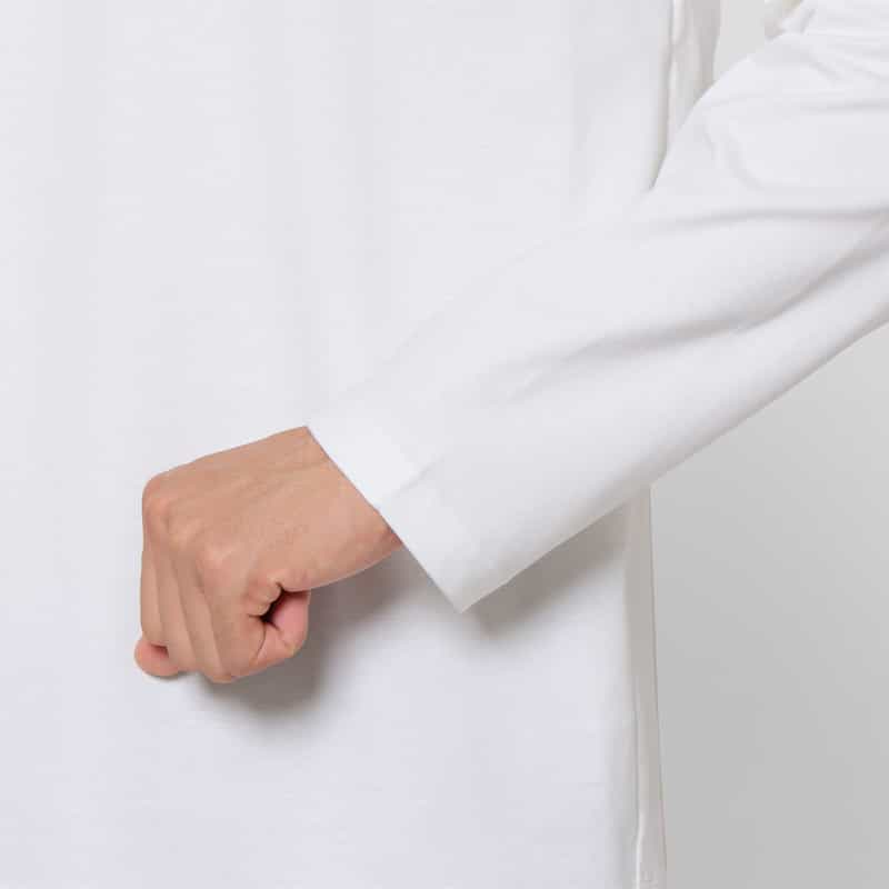 BARNEYS NEW YORK ロングスリーブモックネックTシャツ WHITE