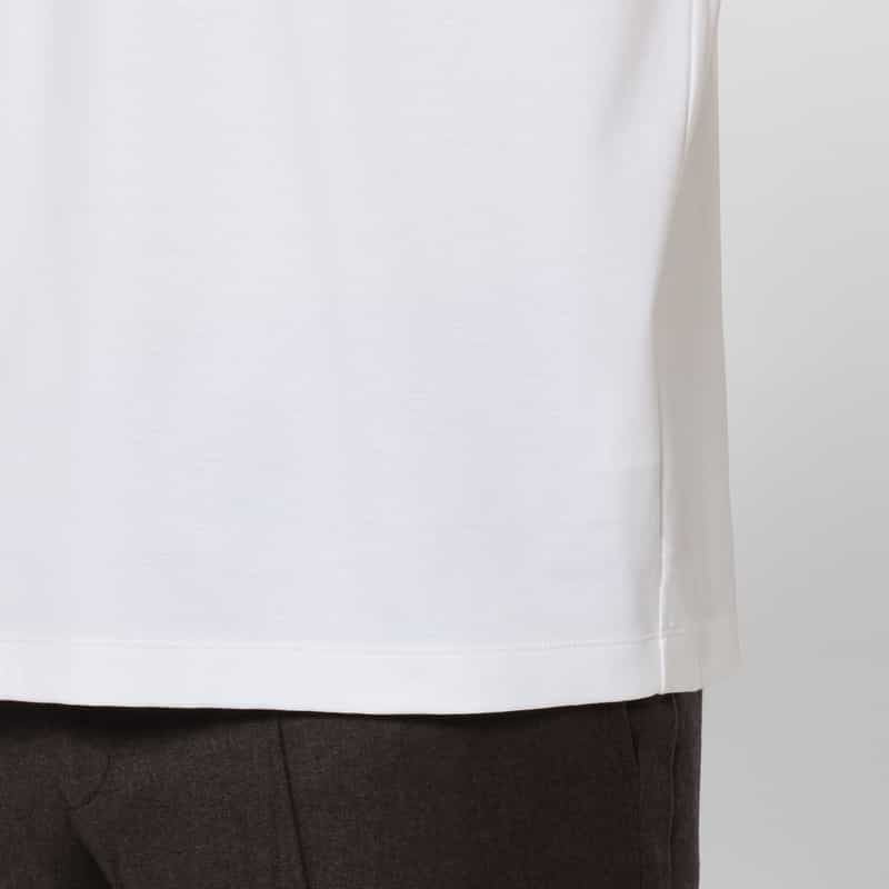 BARNEYS NEW YORK ロングスリーブモックネックTシャツ WHITE