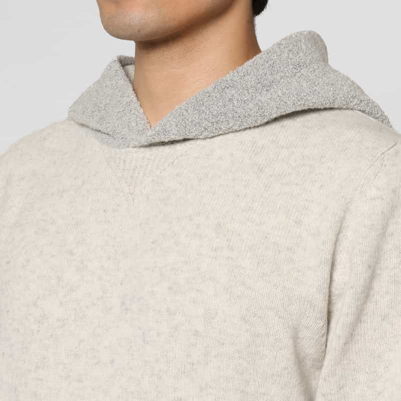 BARNEYS NEW YORK ウール素材ニットパーカー WHITE