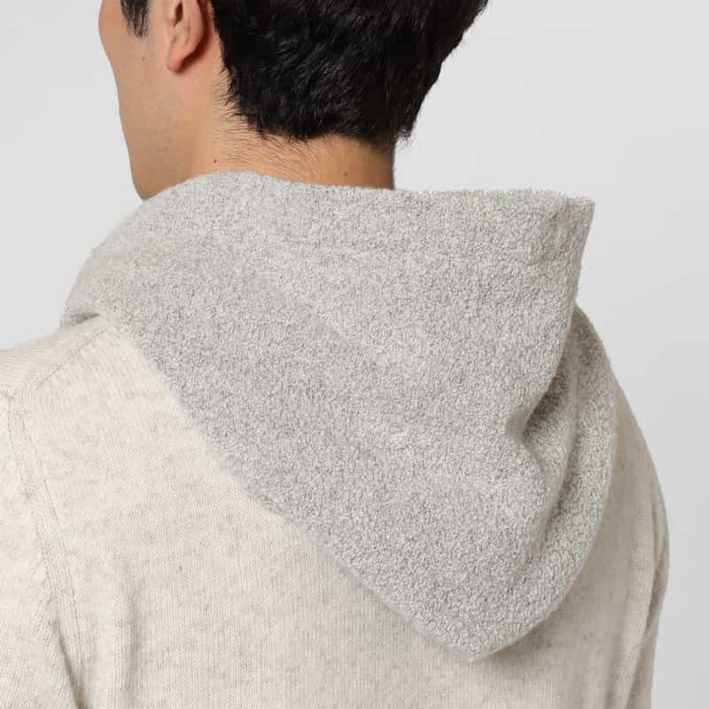 BARNEYS NEW YORK ウール素材ニットパーカー WHITE