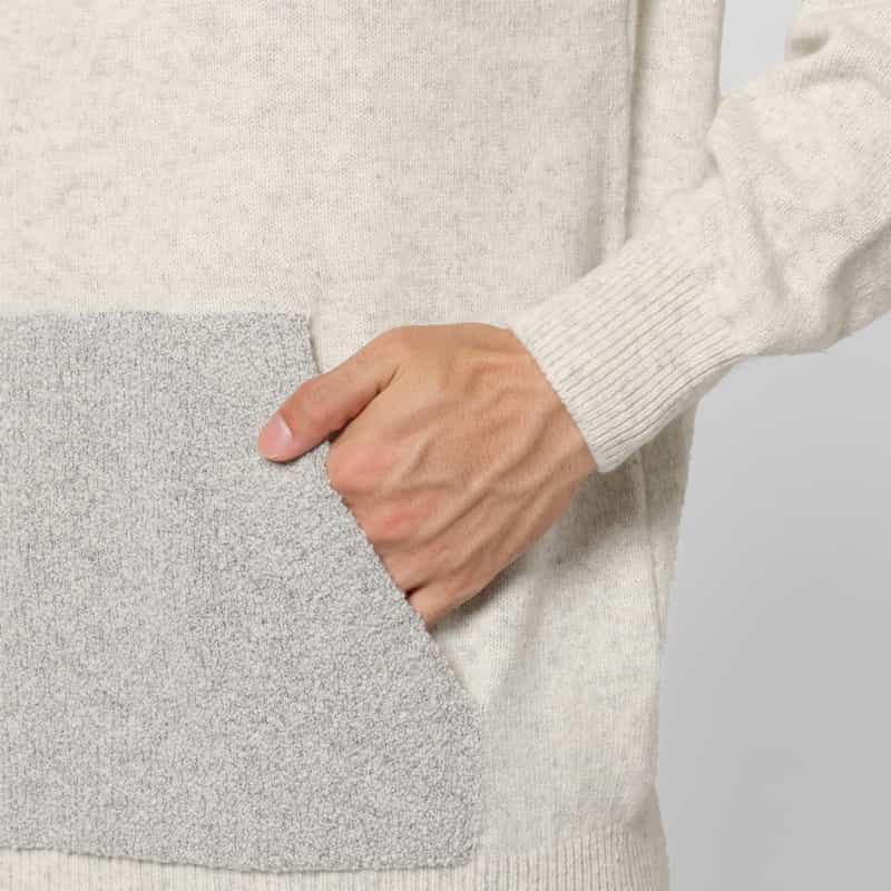 BARNEYS NEW YORK ウール素材ニットパーカー WHITE