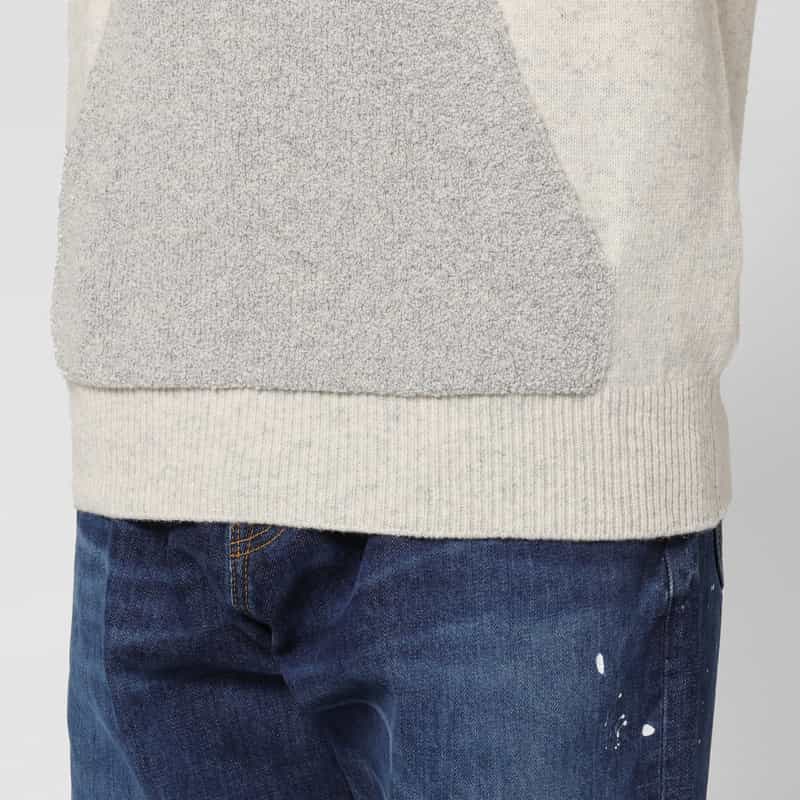 BARNEYS NEW YORK ウール素材ニットパーカー WHITE