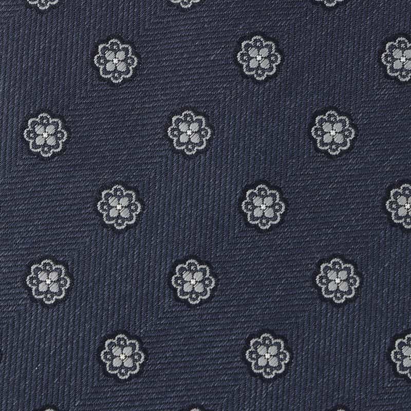 BARNEYS NEW YORK スモールメダリオン柄タイ NAVY