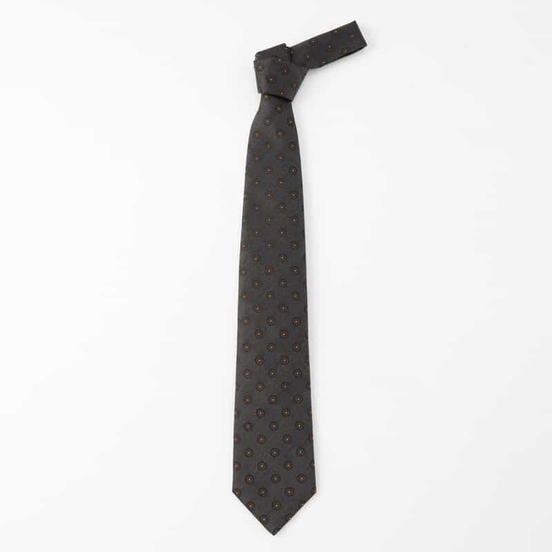 BARNEYS NEW YORK スモールメダリオン柄タイ GRAY