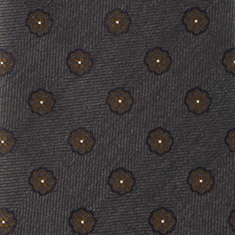 BARNEYS NEW YORK スモールメダリオン柄タイ GRAY