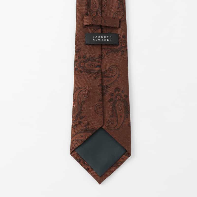 BARNEYS NEW YORK ペイズリー柄タイ ORANGE