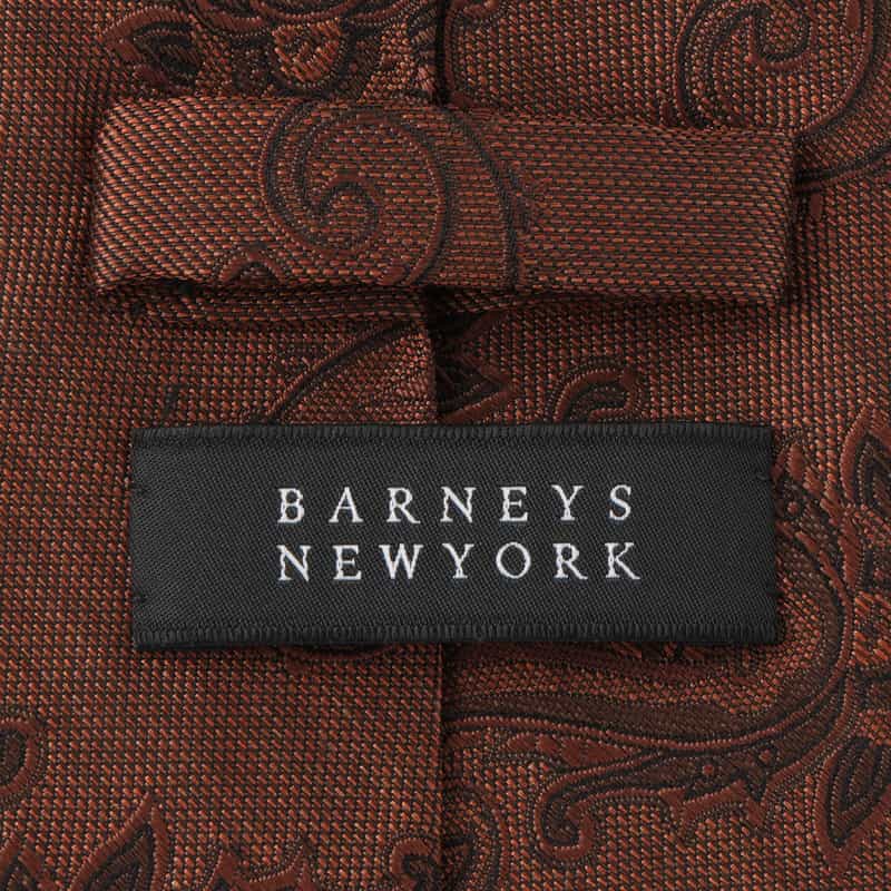 BARNEYS NEW YORK ペイズリー柄タイ ORANGE