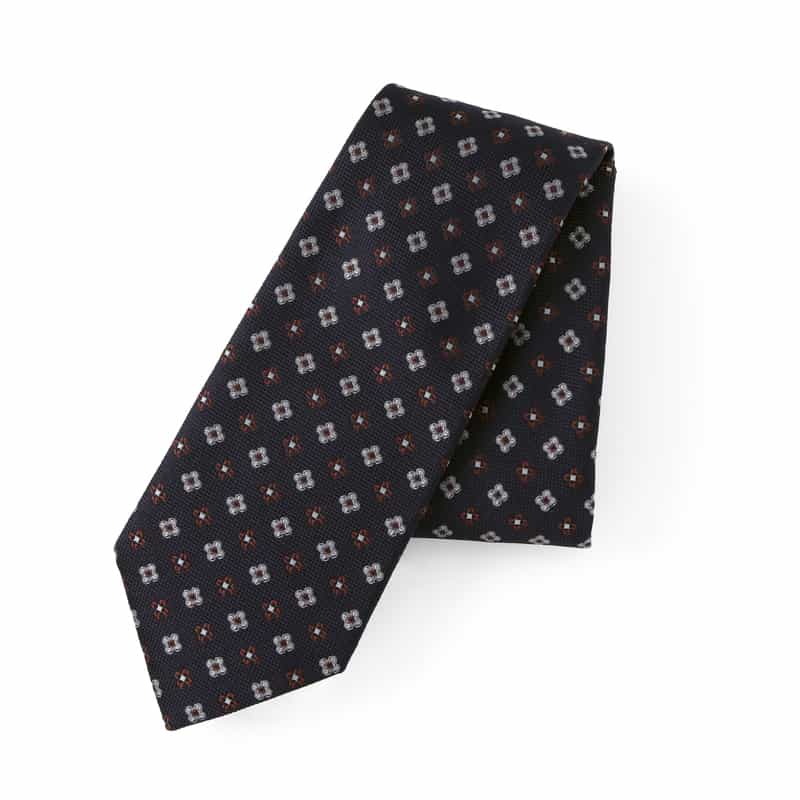 BARNEYS NEW YORK 小紋柄タイ NAVY