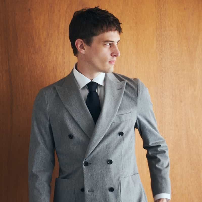 BARNEYS NEW YORK ソリッドタイ NAVY