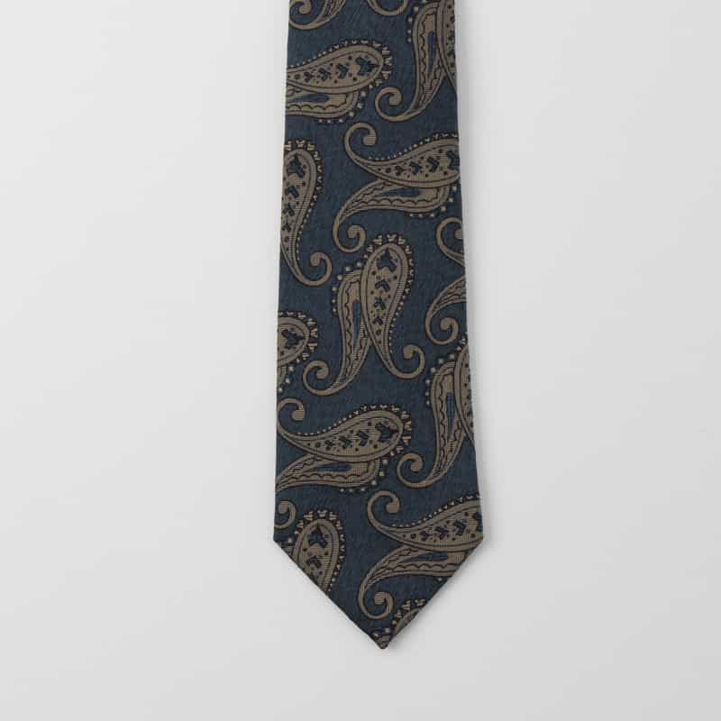BARNEYS NEW YORK ペイズリー柄タイ BLUE