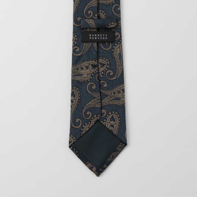 BARNEYS NEW YORK ペイズリー柄タイ BLUE