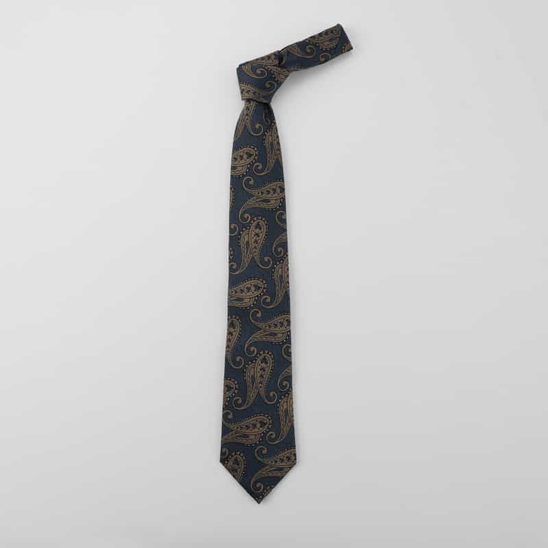BARNEYS NEW YORK ペイズリー柄タイ BLUE