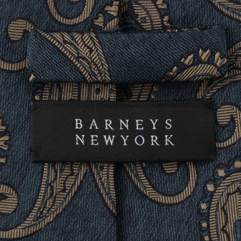 BARNEYS NEW YORK ペイズリー柄タイ BLUE