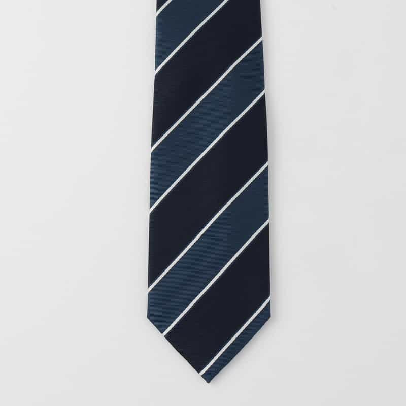 BARNEYS NEW YORK レジメンタル柄タイ NAVY
