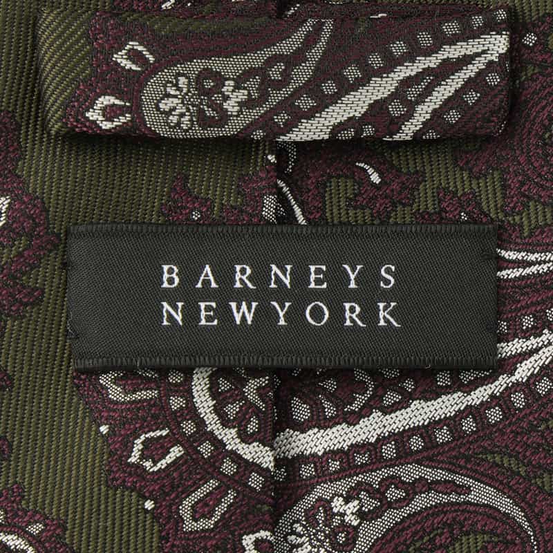 BARNEYS NEW YORK ペイズリー柄タイ GREEN