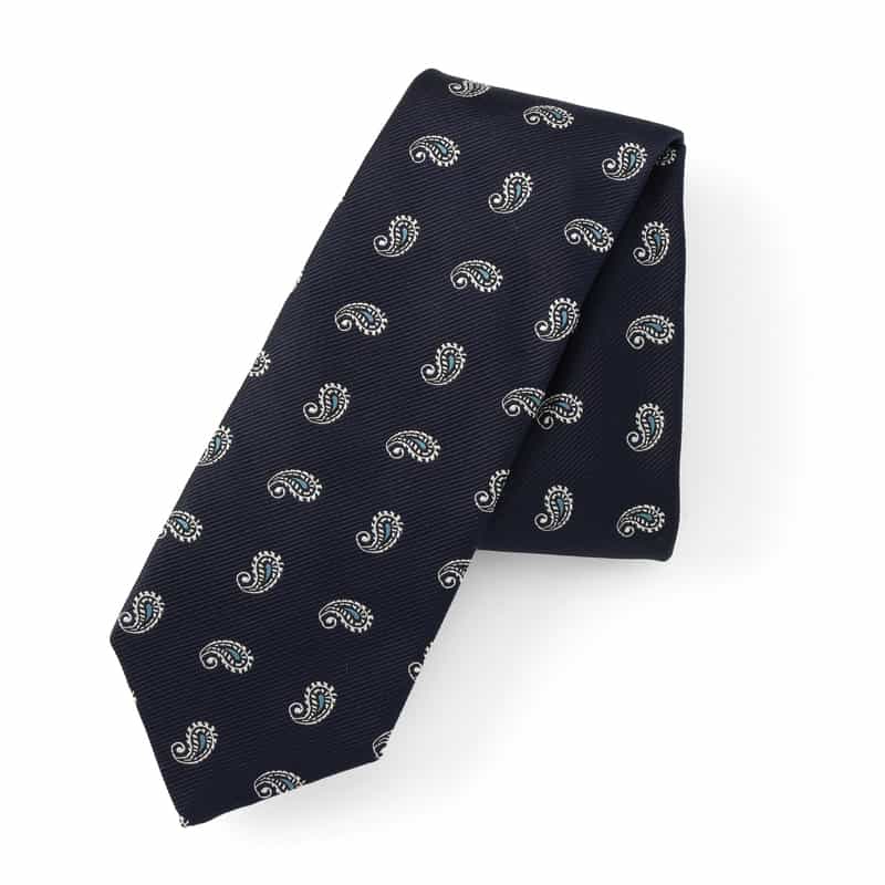 BARNEYS NEW YORK ペイズリー柄タイ NAVY