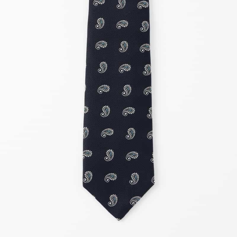 BARNEYS NEW YORK ペイズリー柄タイ NAVY