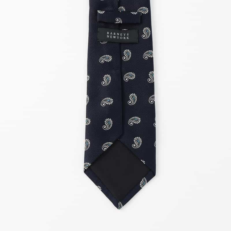 BARNEYS NEW YORK ペイズリー柄タイ NAVY
