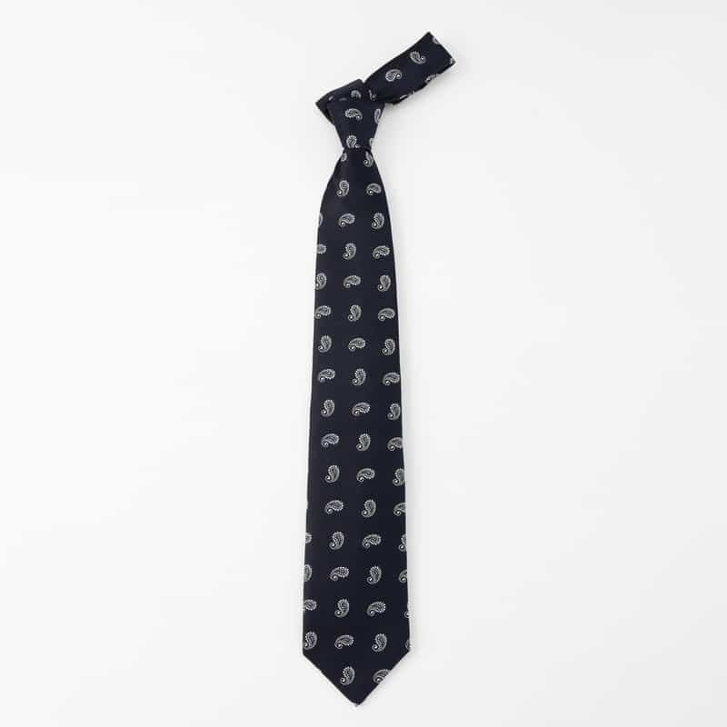 BARNEYS NEW YORK ペイズリー柄タイ NAVY
