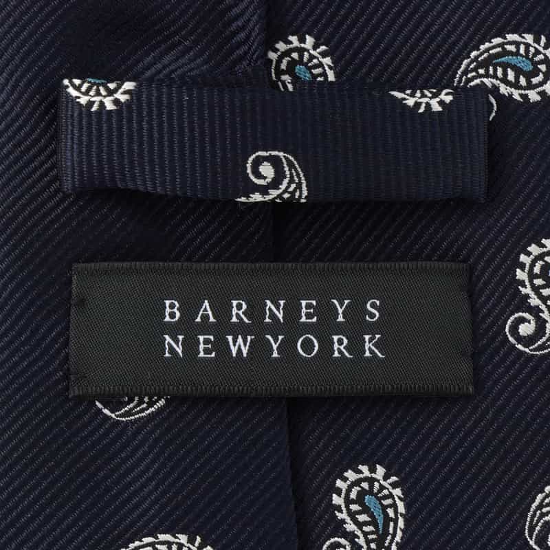 BARNEYS NEW YORK ペイズリー柄タイ NAVY