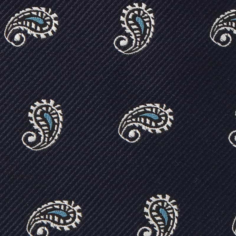 BARNEYS NEW YORK ペイズリー柄タイ NAVY