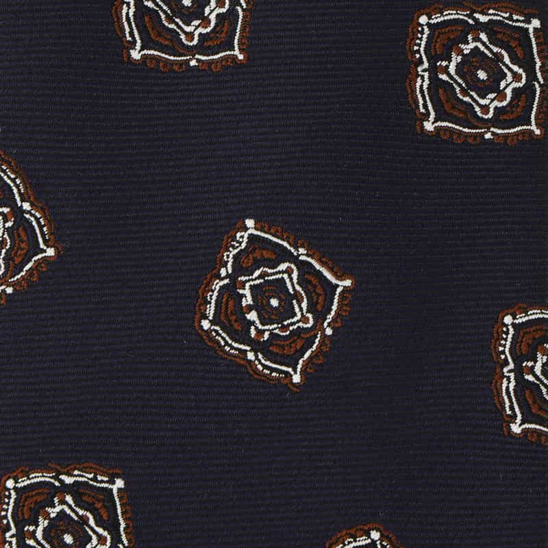 BARNEYS NEW YORK メダリオン柄タイ NAVY