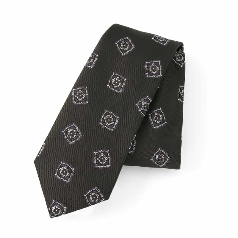 BARNEYS NEW YORK メダリオン柄タイ GRAY