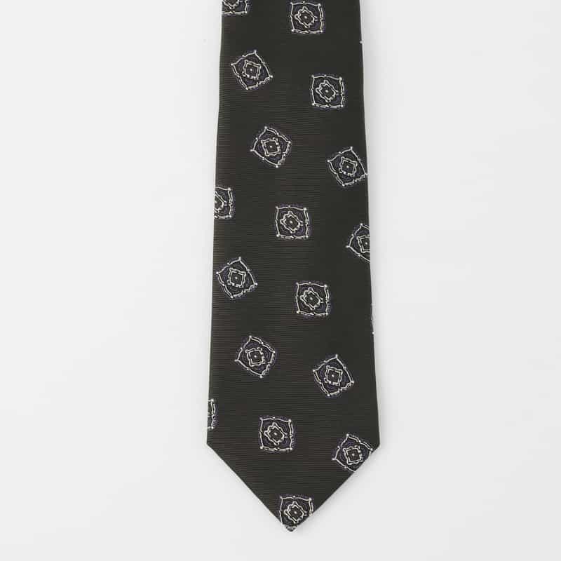 BARNEYS NEW YORK メダリオン柄タイ GRAY
