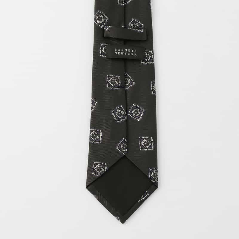 BARNEYS NEW YORK メダリオン柄タイ GRAY