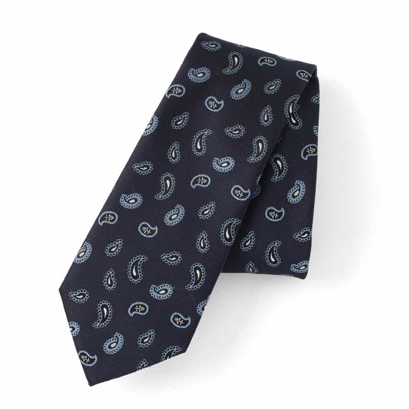 BARNEYS NEW YORK ペイズリー柄タイ NAVY