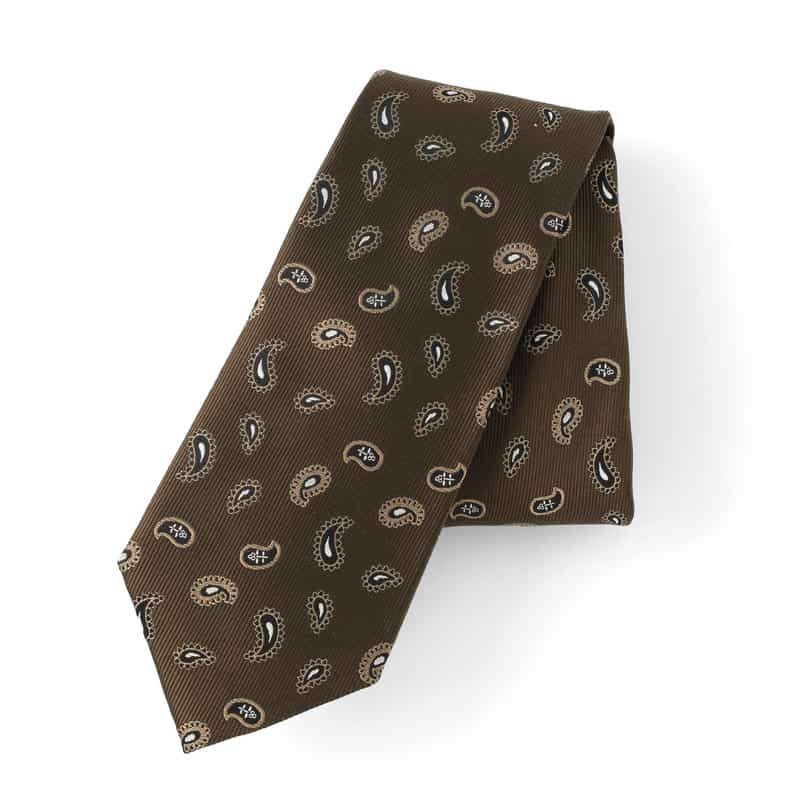 BARNEYS NEW YORK ペイズリー柄タイ BROWN