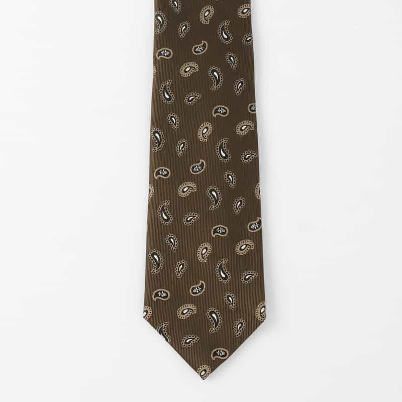 BARNEYS NEW YORK ペイズリー柄タイ BROWN