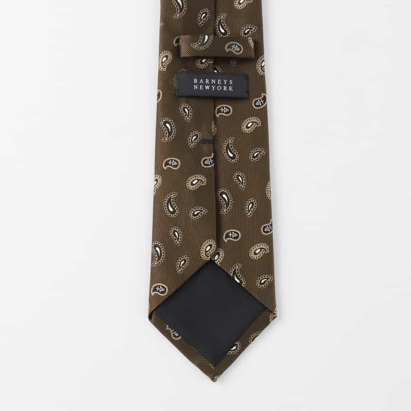 BARNEYS NEW YORK ペイズリー柄タイ BROWN