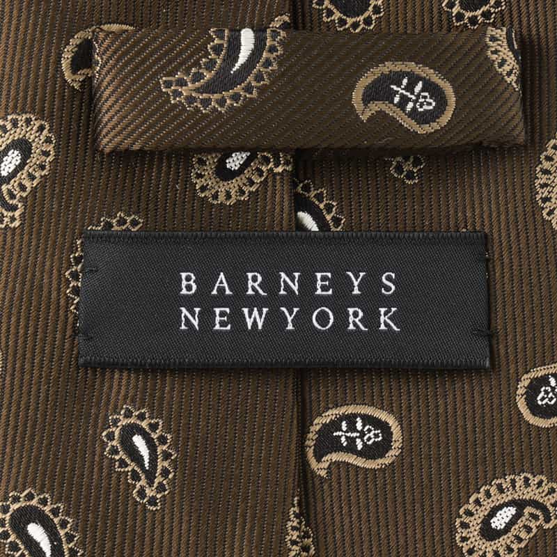 BARNEYS NEW YORK ペイズリー柄タイ BROWN