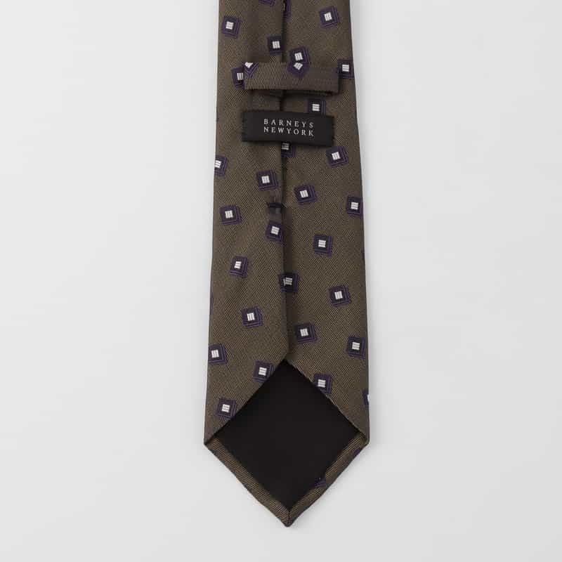 BARNEYS NEW YORK スクエア柄タイ BEIGE
