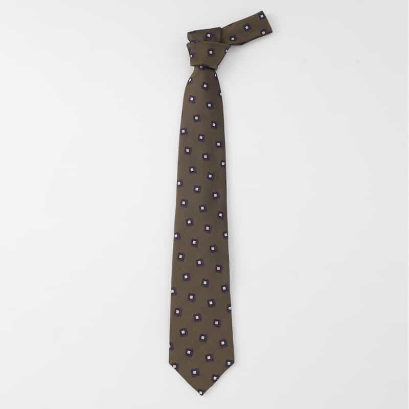 BARNEYS NEW YORK スクエア柄タイ BEIGE