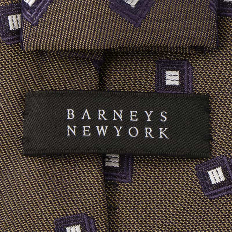 BARNEYS NEW YORK スクエア柄タイ BEIGE