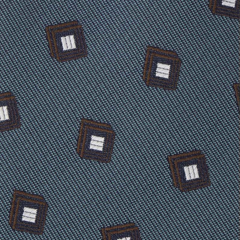 BARNEYS NEW YORK スクエア柄タイ BLUE