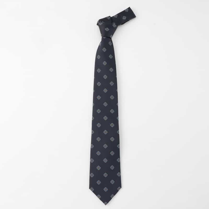 BARNEYS NEW YORK メダリオン柄タイ NAVY
